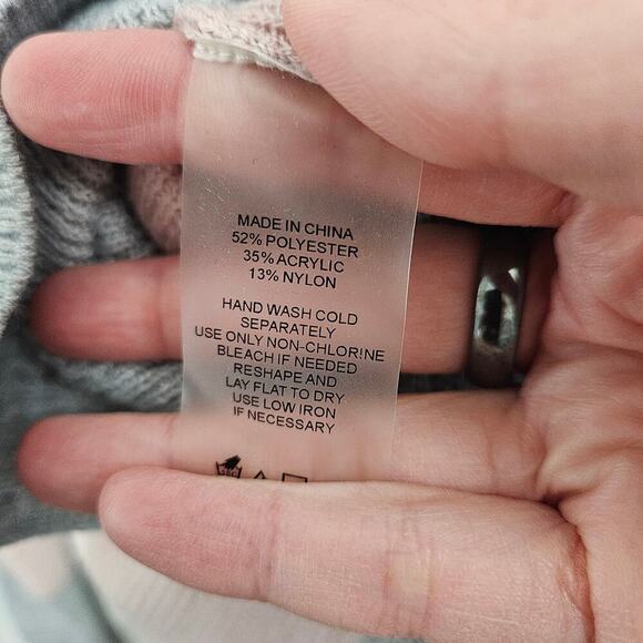 Vince Camuto Pink/Gray Colorblock Knit Long Sleeve Pullover Womens Sweater Sz L - Picture 6 of 7